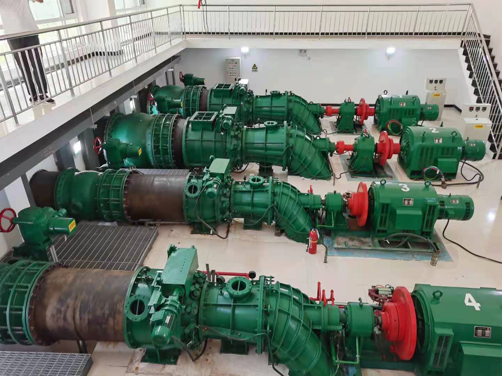 庄里水库水电站，采用轴伸贯流式水轮机